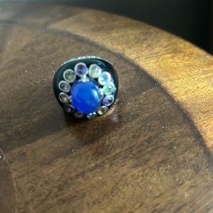 Sima k sterling silver Rhodium Enamel Ring 7